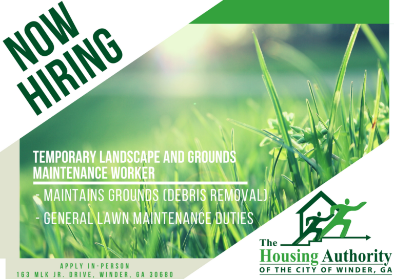 Now Hiring: Temp. Landscape & Grounds Maintenance Worker